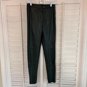 Zara Green Faux‎ Leather Pants Size XS